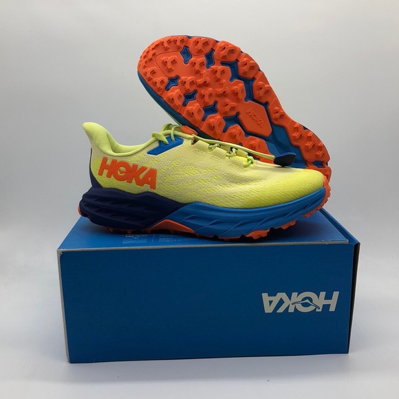 Hoka Y SpeedGoat 5 Youth Green/Blue/Orange 1134470 CGVO New with box No Lid - Picture 1 of 6